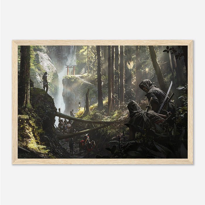 Iga waterfall - Assassin's Creed art - Framed Print